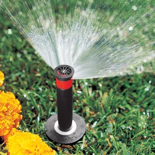 GLFLOW Arroseur escamotable à 360° - Outil d'irrigation de jardin efficace pour une distribution uniforme de l'eau (noir)