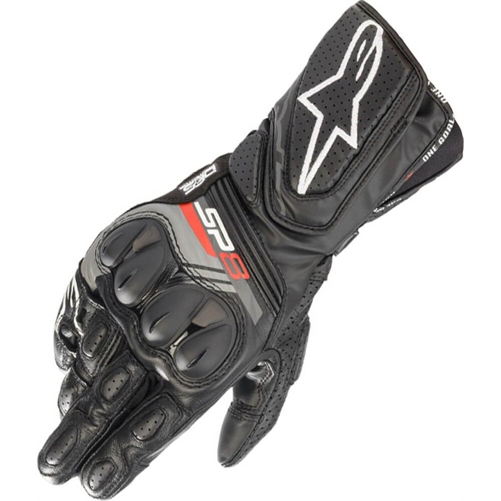 Alpinestars SP-8 V3 Leather Motorcycle Gloves | Black/Grey | eBay