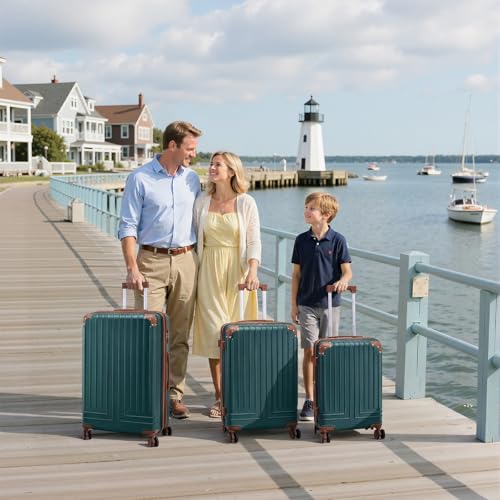 Image of Luggage Sets 5 Piece Hardside Expandable Durable Suitcases with Wheels