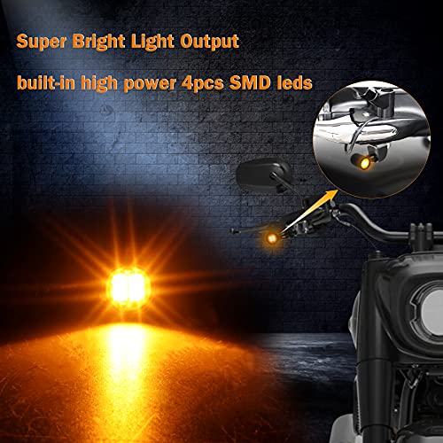 Image of Led Turn Signal Lights Universal Mini Size Blinkers Front Motorcycle Indicator Compatible with Harley Honda Kawasaki Suzuki Triumph Yamaha