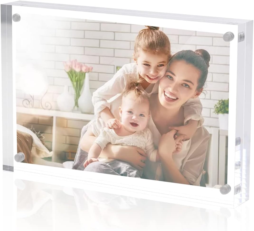 Sezanrpt Acrylic Picture Frames 5x7 Free Standing, Clear