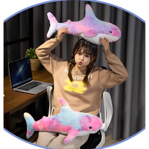 Image of 39.4 inch PurpleGiant Shark Plush Pillow, Soft Cute Toy | shark-shaped pillow for kids' room decor. Perfect bedtime gift for boys and girls. Soft plush toy for cuddling and play.
