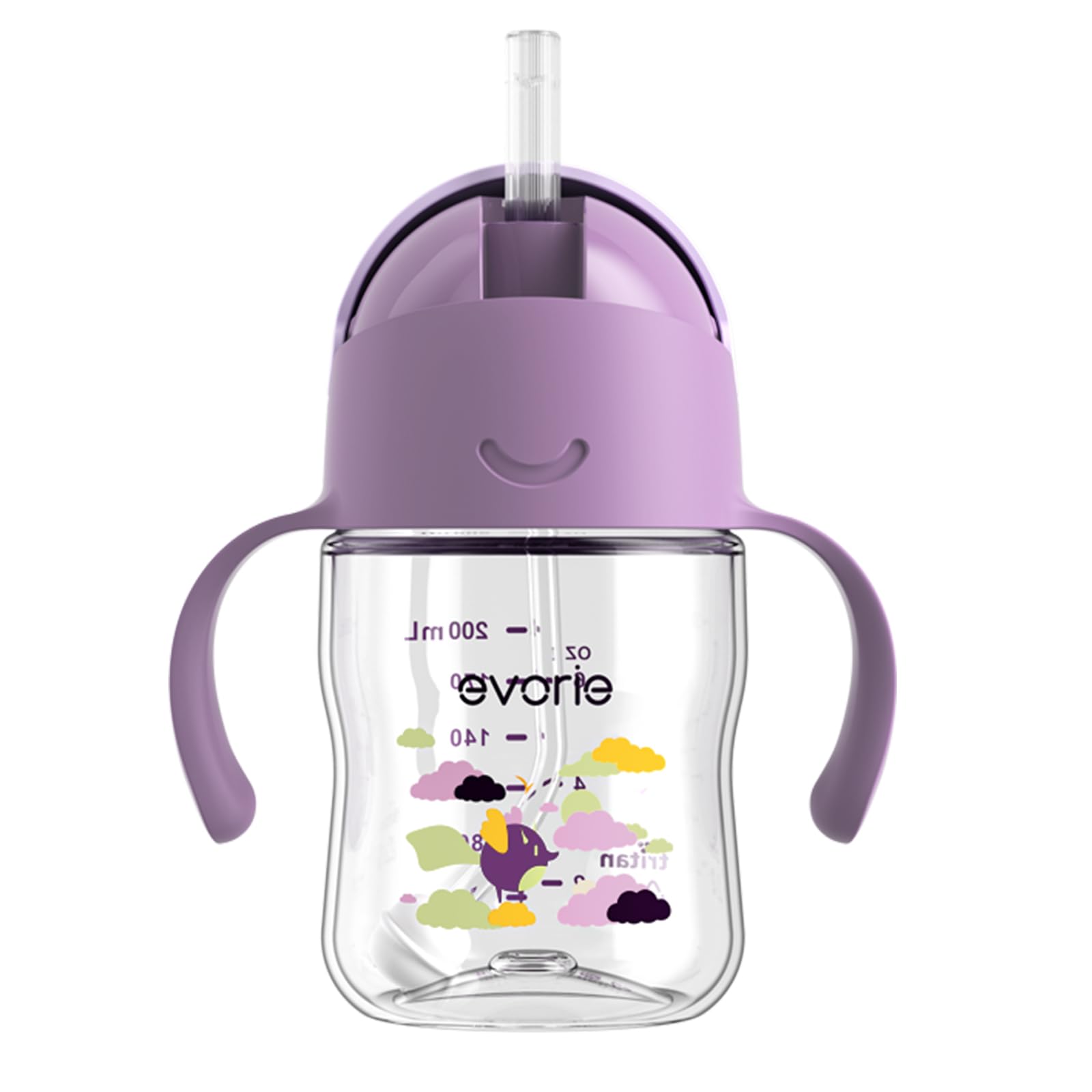 Evorie Tritan Weighted Straw Cup Baby Training Cup, Spill Proof, 7 Oz, 6M+ — image 1