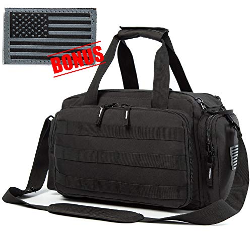 APESNOIC Range Bag Water-Resistant Tactical Gun Range Bag for Handguns Shooting Range Duffle