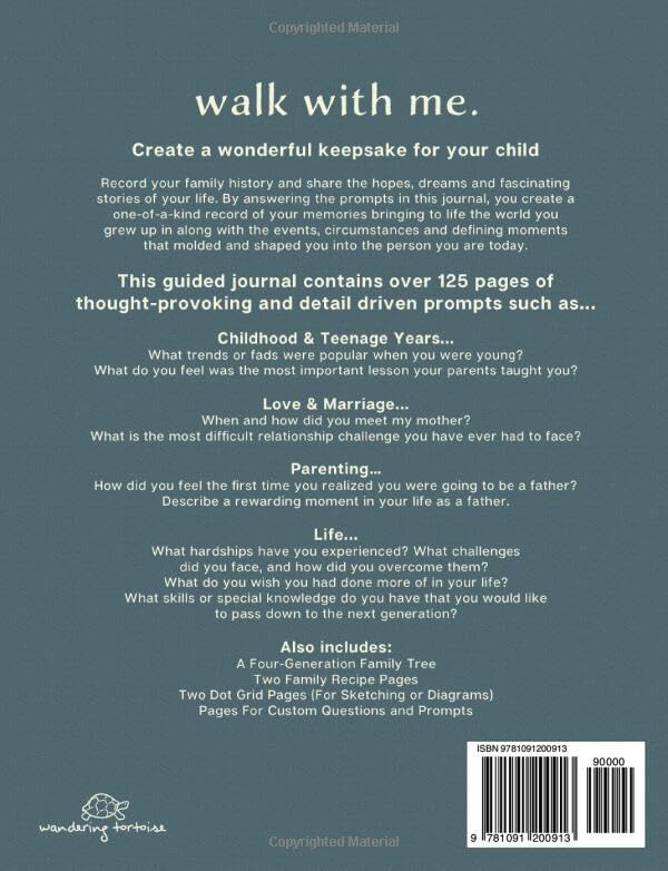 Walk With Me A Father's Story: A Guided Journal of Memories For My Child - Prompt Journal Memory Book From a Father To His Children - Image 2