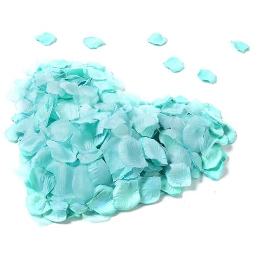 Senteria 3000 pcs Pétales de Rose Pétales de Soie Artificielle pour Table de confettis Décoration de pétales de Mariage pour la Saint-Valentin (Bleu)… Cover