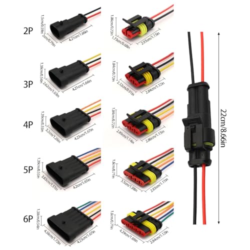 Conector impermeable eléctrico macho con cable de desconexión rápida, pack de 5 4