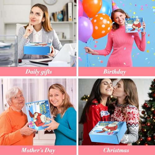 Image of SAIWEILAI ONLINE 7 Pieces Christmas Fuzzy Socks Gift Set:6 Pair of Soft Cozy Warm Socks with Christmas Gifts Box for Women