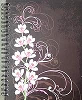 Wire-o Journal - Orchids on Brown - Large ( Black wire-o ) B004MUG2I8 Book Cover