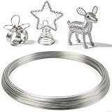 sturiz Edelstahldraht 1.5mmx60M Basteldraht Aluminiumdraht Silberdraht Aludraht Stahldraht Federstahldraht Draht Basteln Federdraht Bindedraht Schmuckdraht Modellierdraht für DIY Bastelarbeiten