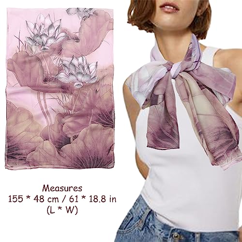 amokk 6 Packs Fashion Scarves for Women Lightweight Chiffon Scarfs for Women Summer Shawl Warp Floral Head Scarf2