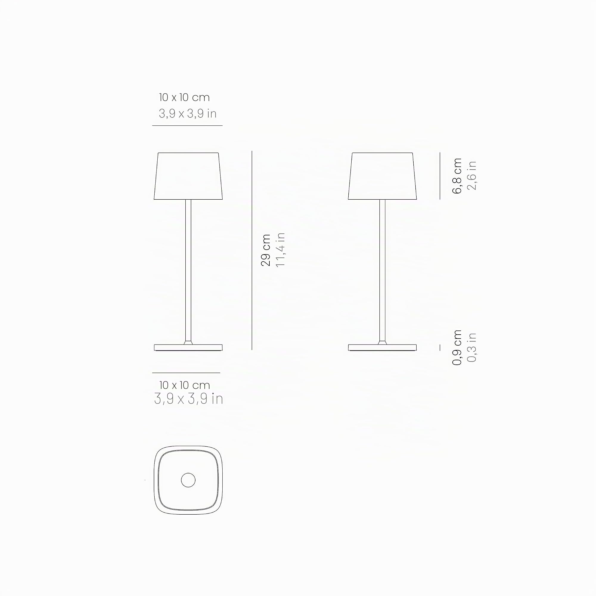 Zafferano, Ofelia Lampe, Kabellose, Wiederaufladbare Tischlampe mit Touch Control, Auch für den Außenbereich Geeignet, Dimmer, 2700-3000 K, Höhe 29 cm, Farbe weiß