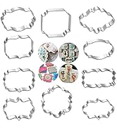 10 PCS Plaque Frame Cookie Cutters Set - Fondant Tiles Cutter Molds Set for Biscuit, Fruit, Bread...