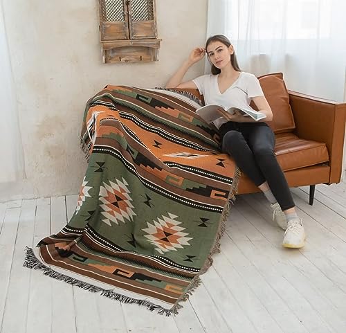 Image of Lqprom Aztec Southwestern Throw Blanket,Native American Cover 51 inchx63 inch