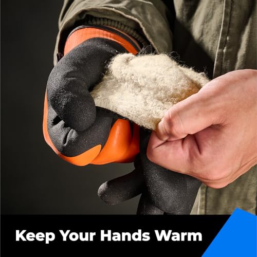 image for toolant 100% Waterproof Gloves Bulk Pack, 3 Pairs, Winter Work Gloves 