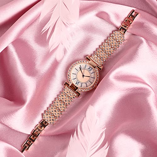 Image of Haute Sauce Women's Embellished Analog Dial with Stainless Steel Strap | Battery Power | Foldover Closure | Quartz Movement | Fashion Wrist Belt Watch for Female and Girls