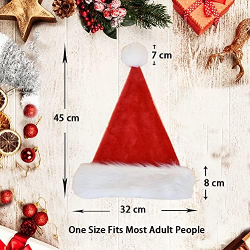 AIHANCH Plush Santa Hat, Unisex Christmas Hat, Extra Thicken Velvet Santa Hats Adult, Chrismtas Costume Classic Hat with Plush Brim for Christmas New Year Holiday Favors Party Supplies