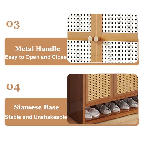 Solution gain de place : meuble à chaussures en rotin pour entrée - 5