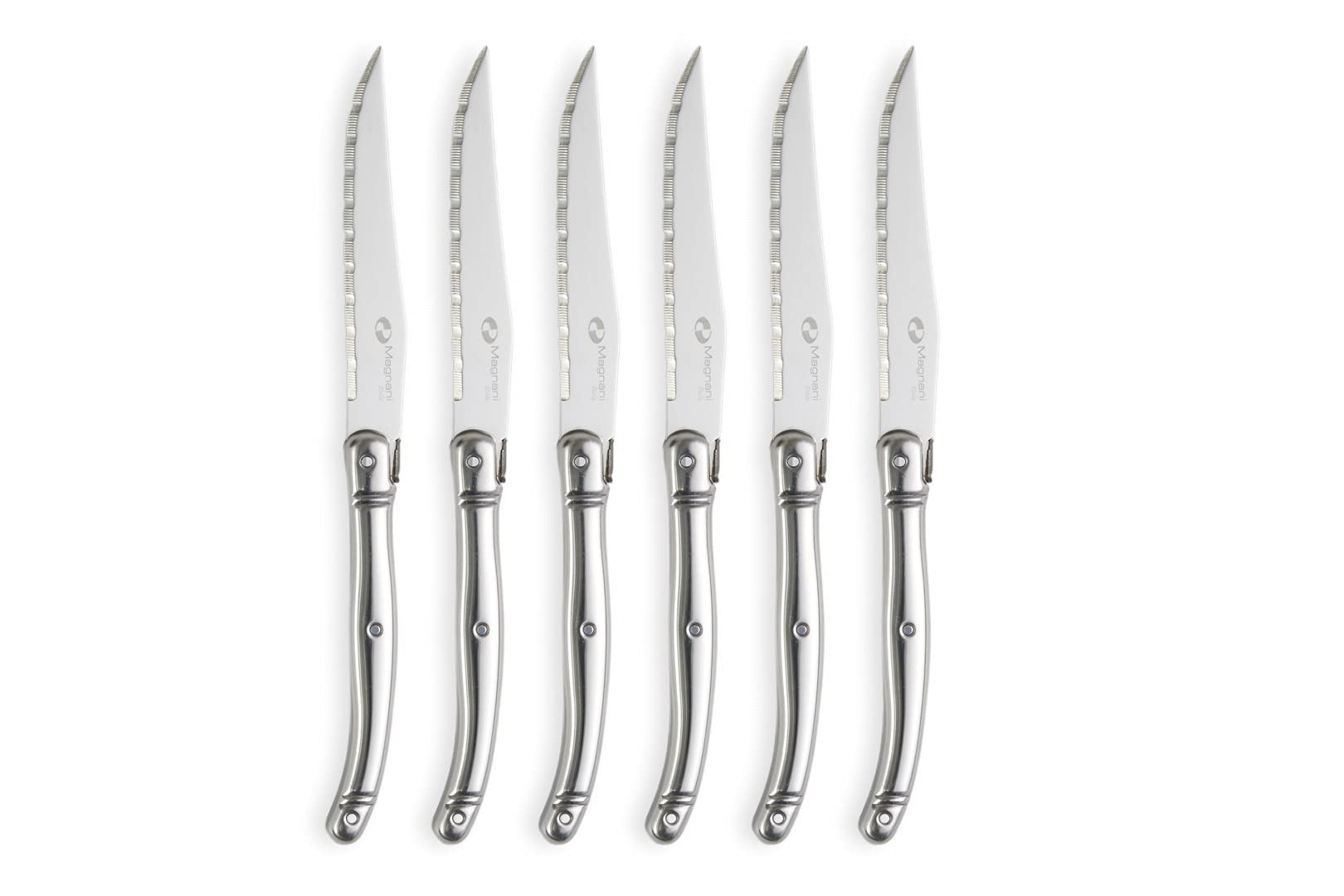 MAGNANI Set 6 Coltelli Da Bistecca In Acciaio Inox - Lama Seghettata 1,5 Mm, Design Italiano - 5