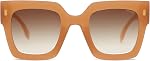 SOJOS Vintage Lunettes de soleil carrées surdimensionnées pour les femmes,Retro femmes de luxe grandes lunettes de soleil UV400 Protection SJ2194 DANA