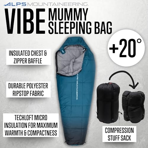 Bolsa de Dormir ALPS Mountaineering Vibe forma Momia +20° F color Aquamarine tamaño Standard miniatura 2