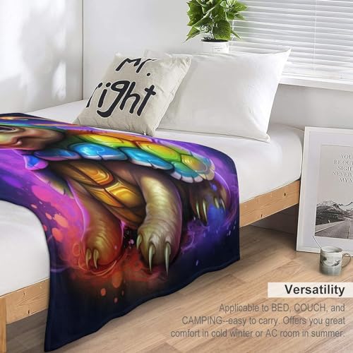 Manta de forro polar con diseño de tortuga y acabado premium 7