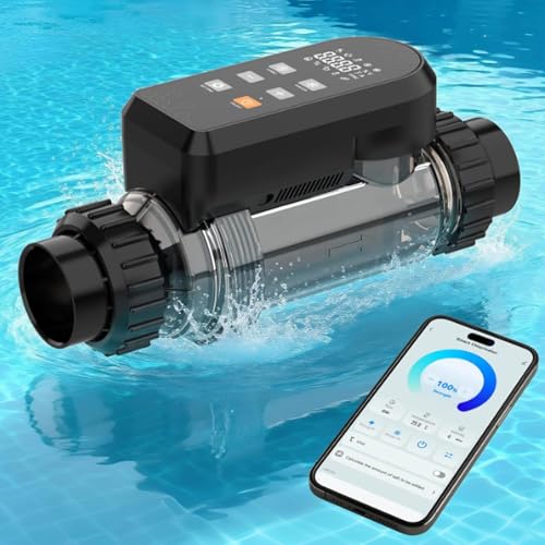 Cloración de agua salada para piscinas, generador de cloro salino con control inteligente por aplicación, clorador para piscinas enterradas,50g/h(40-60K)