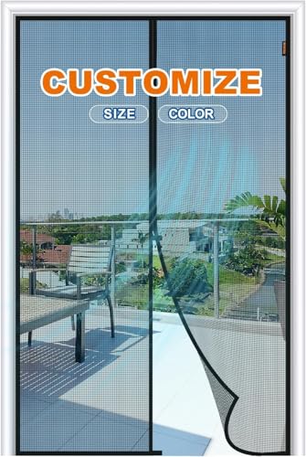 Image of MAGZO Customized Magnetic Screen Door | Custom Magnetic Screen Door Mesh & Windproof Fastener, Pet Friendly French Door Mesh Screen with Magnet