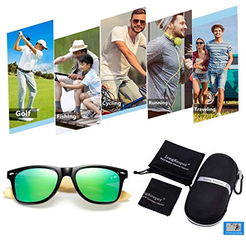 Long Keeper Polarized Bamboo Wood Arms Sunglasses Classic Women Men Driving Glasses 6