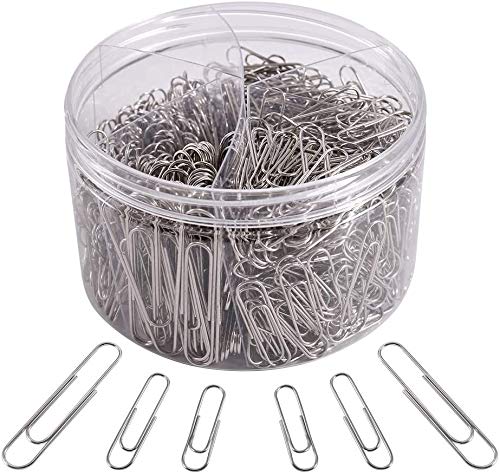 700 Paper Clips,Medium and Jumbo Size,Paperclips for Office School and Personal Use(28 mm,33mm,50 mm) (Silver)