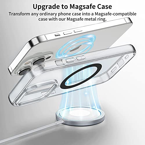 Aothey Universal Metal Rings Compatible with Magsafe Sticker,Magnetic Ring for Phone Cases & Wireless Charging, 6 Pack (2 Black,2 White & 2 Silver) - Image 3