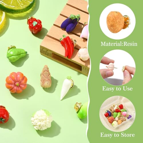 Image of Ipotkitt Bee Rectangle Biology Theme Fruit Vegetable Snake Ice Cream Brooches Insect Dessert Strawberry Lapel Pins for DIY Jewelry Craft Clothes Decor