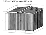 Outdoor Storage Metal Garden Apex Roof Storage Shed 6ft x 4ft/8ft x 4ft/ 8ft x 6ft/10ft x 8ft Green Or Grey Color - Image 5