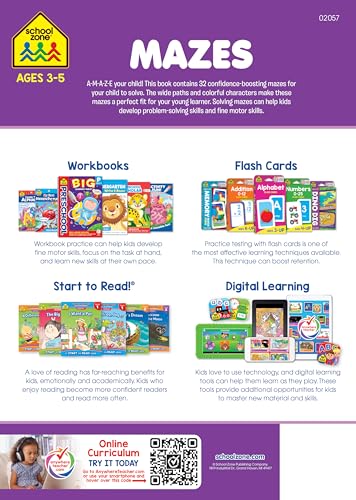 School Zone 02057 Mazes Workbook - 32 Pages thumb #1