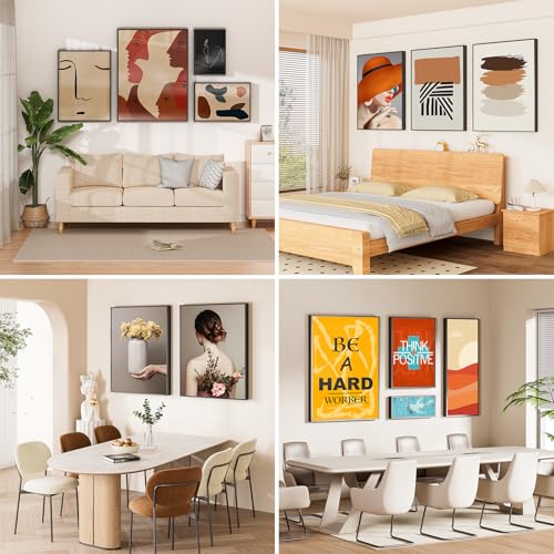 Image of 6x9 Aluminum Metal Picture Frame,Tempered Glass Black Photo Frame 6x9 for Family Photo,Posters,Art,Document to Wall Mount Horizontally or Vertically