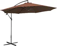 Ombrelone Lateral Suspenso 3m Guarda Sol Piscina Jardim Kauai Marrom