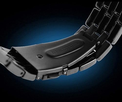 Miniatura 6 de Fashion Mens Binary Sports Watch Digital LED Matrix Waterproof Outdoor Casual Black Bracelet Square Blue Backlit Watches