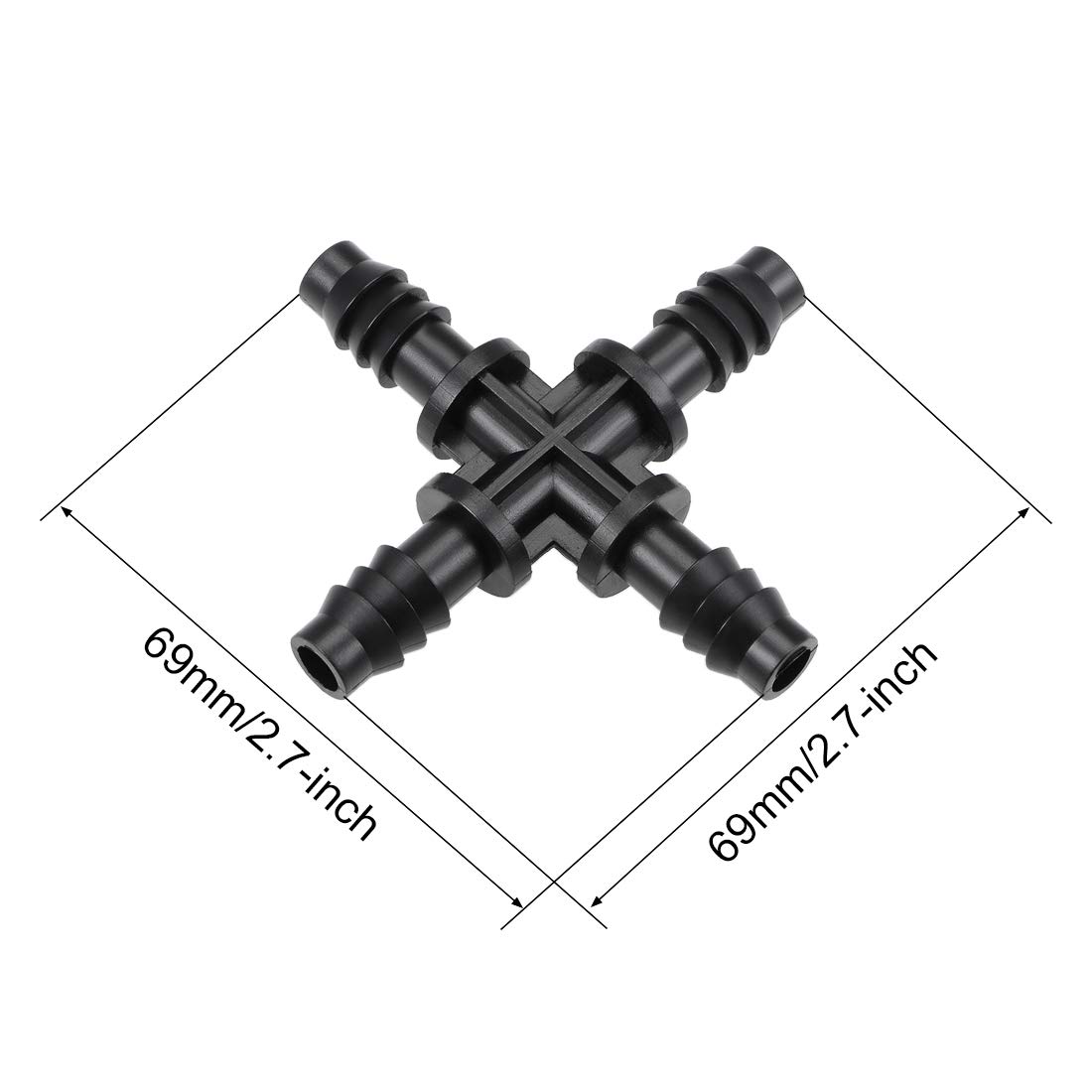 Sourcingmap, connettore per tubo a goccia da 8 mm, diametro interno, raccordo dritto per sistema di irrigazione agricola, in plastica, 10 pezzi