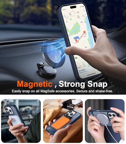Image of Magnetic Compatible with iPhone 16 Pro Case, [Built-in Invisible Kickstand][Compatible with MagSafe] [Military Grade Shockproof] Slim Translucent Matte Phone Case for iPhone 16 Pro 6.3 inch