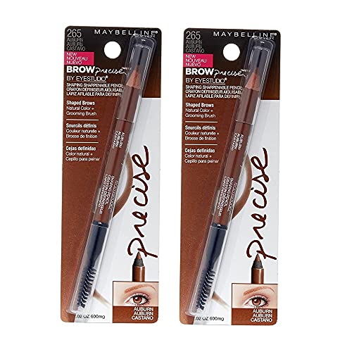 Pack of 2 Maybelline Brow Precise Shaping Sharpenable Pencil, Auburn 265