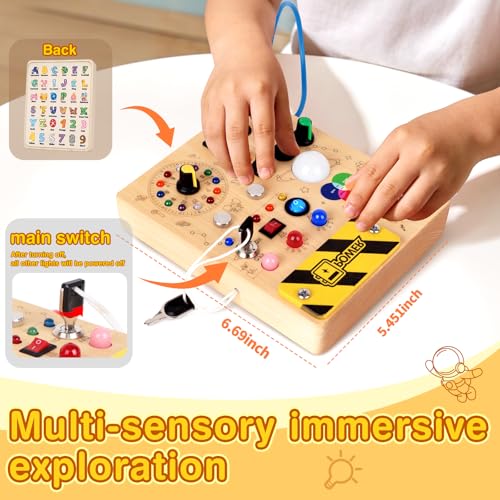 Image of Grarain Busy Board for Toddlers - Montessori Educational Toy for 1-3 Year Old Boys & Girls | Travel-Friendly Sensory Learning Activity | Ideal for Kids with Autism(Busy Board v5)