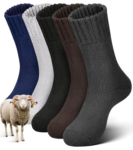 sellto 5 PAAR Merino Socken Thermosocken Herren Atmungsaktiv...