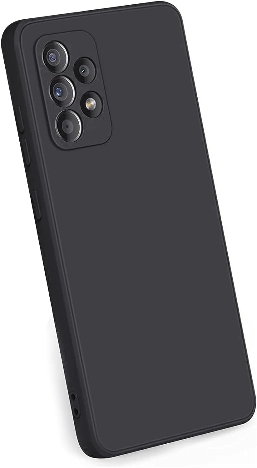 Silicone Protective Case Cover designed for Samsung Galaxy A52 / A52s Soft Liquid Rubber Gel Matte Finish - BLACK