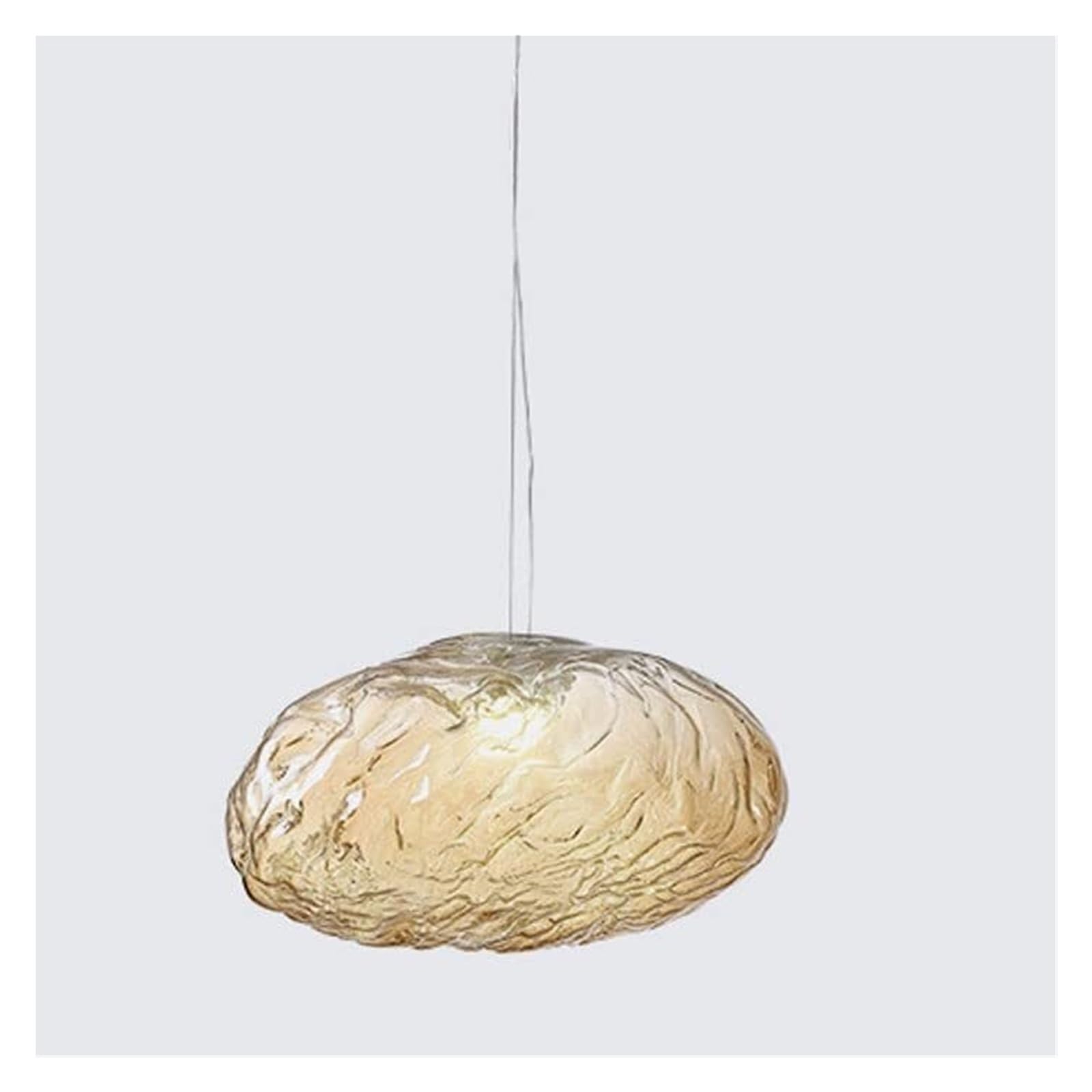 KHUKHU Oval Clouds Shape Clear/Coffe/Grey Glass Round Ball Single Head Pendant Light Fixture Metal Lamp Holder Nordic Style Hanging Lamp Adjustable Cord Barber Shop Cafe Restaurant(C,7.9in/20cm)