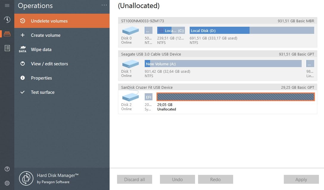Paragon Hard Disk Manager 17 Advanced - Copiar partición, copiar disco duro, transferir sistema operativo | 1-PC | 1 Dispositivo | 1 Usuario | Código de activación PC enviado por email