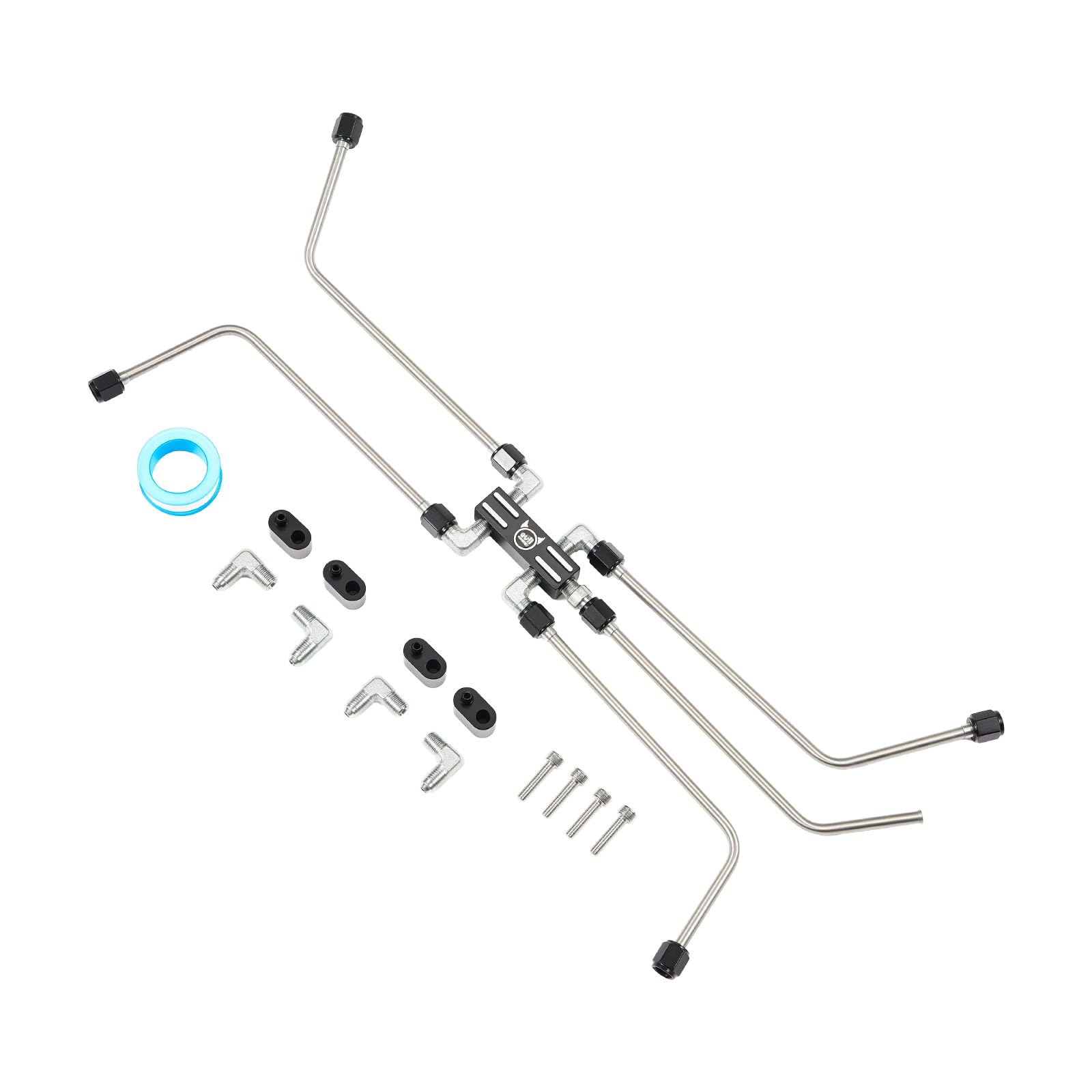 EVIL ENERGY LS Stainless Steel Coolant Crossover Steam Vent Kit Black, Complete LS Steam Port Kit with Leak-Proof Seals, Fits 6.0 5.3 LS1 LS2 LS3 LS6 LS7 LSX Engines
