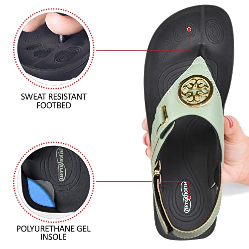 Image of AEROTHOTIC Arch Support Flip Flops for Women Comfortable Stylish Straps with Non Slip Footbed Fashion Dressy Sandals Outdoor Travel Vacation Essentials