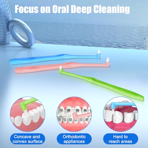 ACWOO Tuft Zahnbürste, 4 Stück Einbüschelbürste, Kleine Getuftet Bürste Weich Büschelzahnbürste Trimm Single Interdental Zwischenraum Bürste zur Detail Reinigung