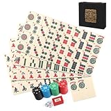 Aceshmir American Mahjong Tile Set, 166pcs Premium Mah Jong Tiles with Exquisite Storage Box, Include Instructions & Play-Chips, Mah Jongg Sets for Family & Friends Gatherings