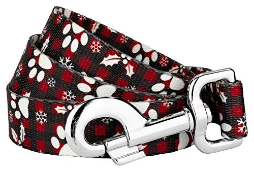 Country Brook Petz - Christmas Plaid Dog Leash - Christmas Collection Featuring Festive Designs (6 Foot, 1 Inch Wide)